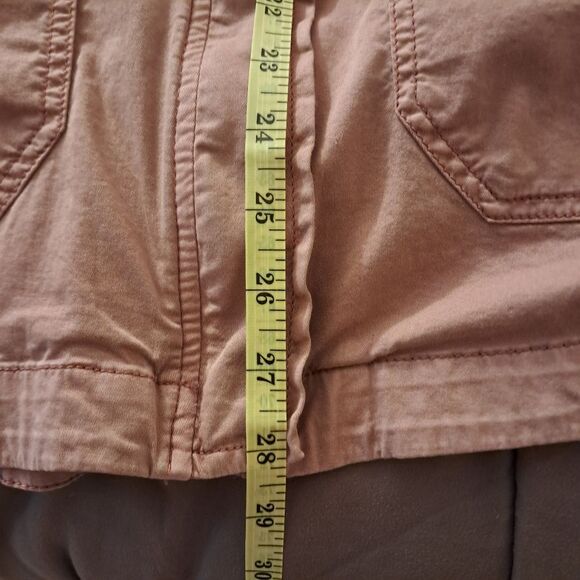 SO Sonoma Jacket Women's Large L Pink Cotton Utility Dusty Rose Chore Stretch - Picture 7 of 10